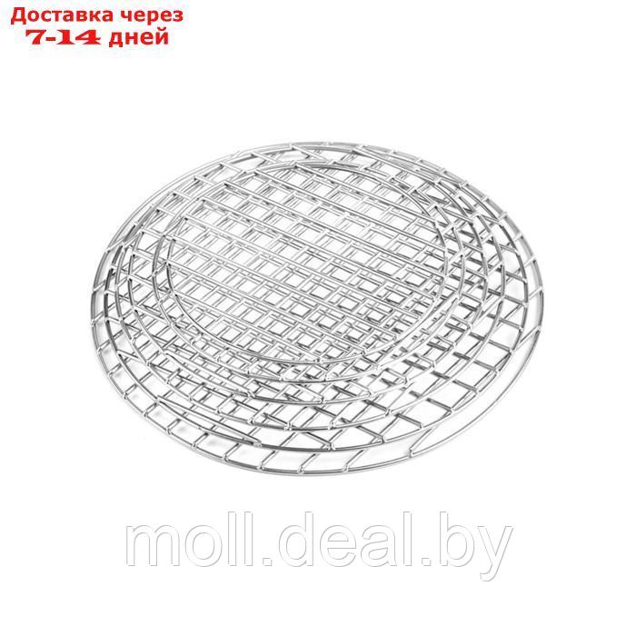 Решетка барбекю для копчения, на мангал, диаметр 28 см, сталь, прутки 3 мм - фото 3 - id-p222992918