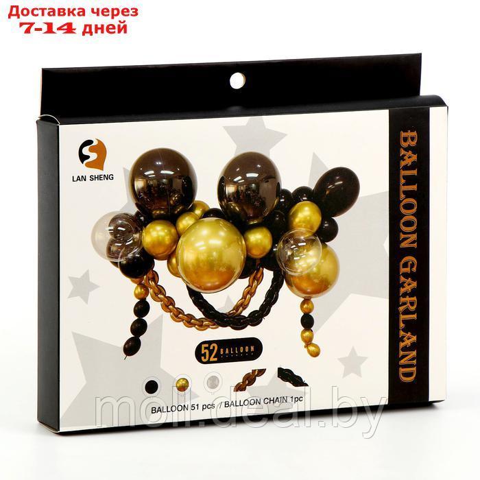Набор для создания композиций из воздушных шаров, набор 52 шт. , черный, золото, прозрачный - фото 2 - id-p222992025