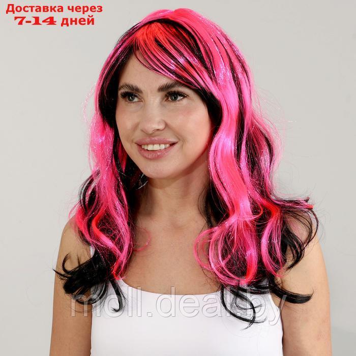 Карнавальный парик "Хвостики", цвет чёрно-розовый - фото 1 - id-p222992028