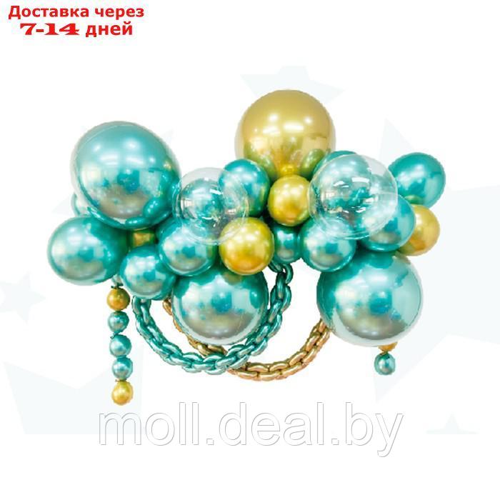 Набор для создания композиций из воздушных шаров, набор 52 шт., золото, зеленый - фото 1 - id-p222992031