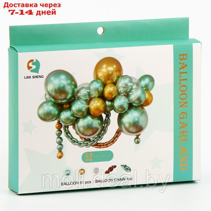 Набор для создания композиций из воздушных шаров, набор 52 шт., золото, зеленый - фото 2 - id-p222992031