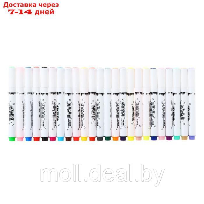 Набор маркеров, 24 цветов, кистеобразный наконечник, в пластиковой коробке - фото 1 - id-p222989195