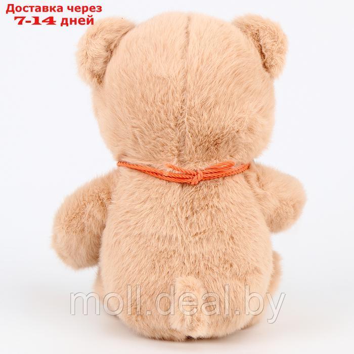 Мягкая игрушка "Медведь" с ожерельем, 20 см, цвет бежевый - фото 3 - id-p222992048