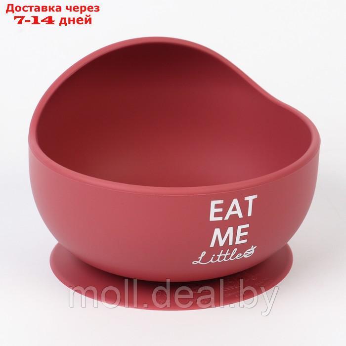 Набор для кормления: нагрудник, тарелка на присоске, ложка, M&B, вишневый - фото 3 - id-p222992085