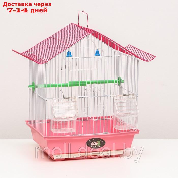 Клетка для птиц домик, 30 х 23 х 39 см, розовая - фото 1 - id-p222993064