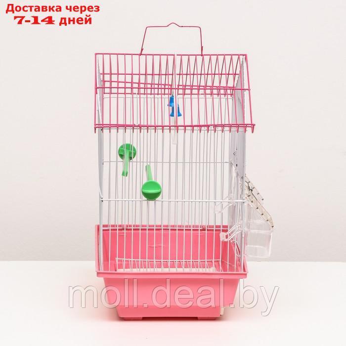 Клетка для птиц домик, 30 х 23 х 39 см, розовая - фото 2 - id-p222993064