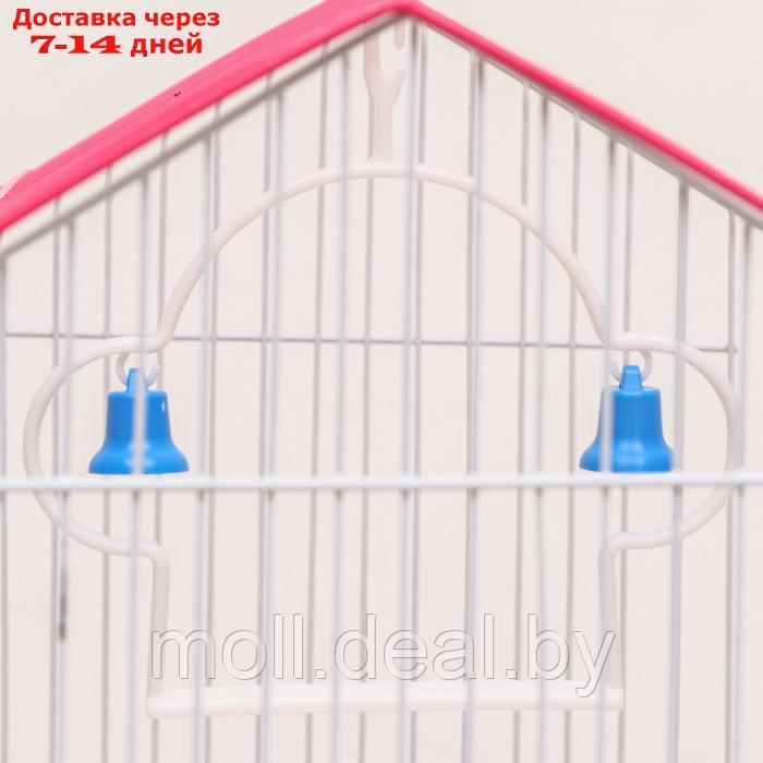 Клетка для птиц домик, 30 х 23 х 39 см, розовая - фото 5 - id-p222993064