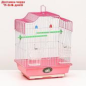 Клетка для птиц фигурная, 30 х 23 х 39 см, розовая