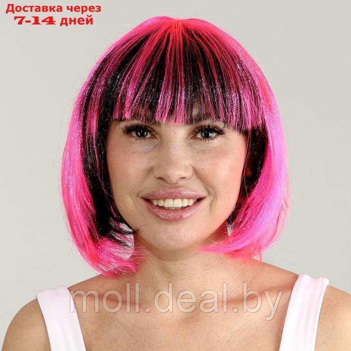 Карнавальный парик "Милашка", цвет чёрно-розовый - фото 1 - id-p222992100