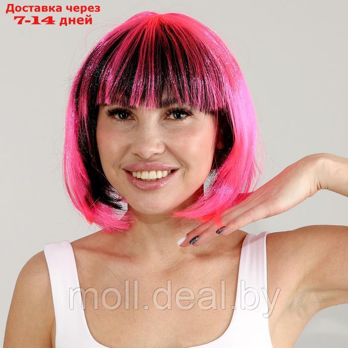 Карнавальный парик "Милашка", цвет чёрно-розовый - фото 3 - id-p222992100