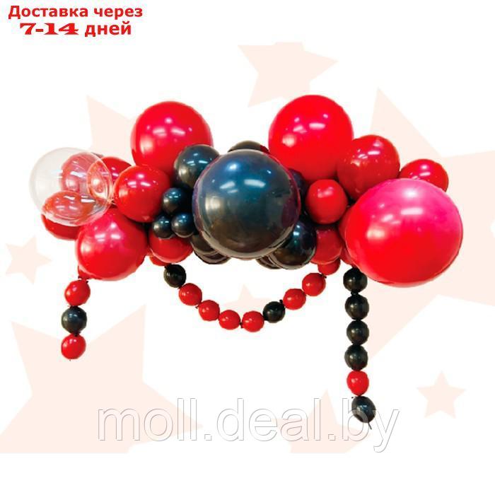 Набор для создания композиций из воздушных шаров, набор 52 шт., черный, бордо - фото 1 - id-p222992101