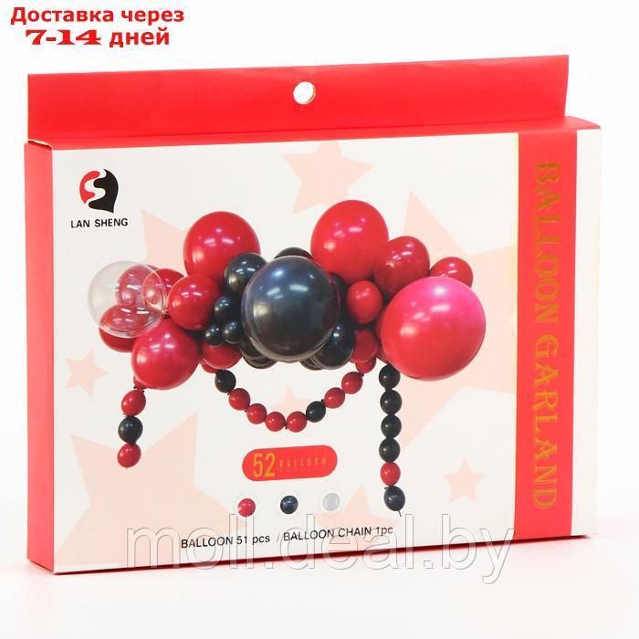 Набор для создания композиций из воздушных шаров, набор 52 шт., черный, бордо - фото 2 - id-p222992101