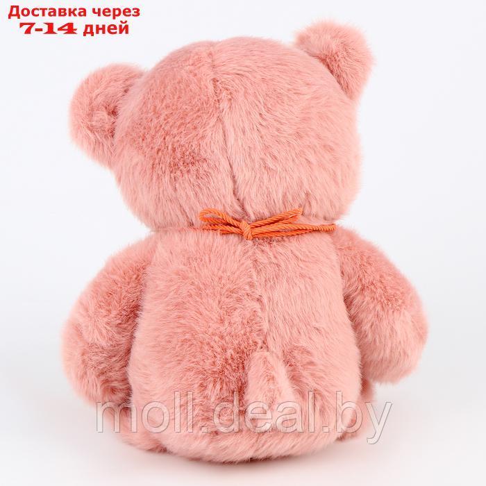 Мягкая игрушка "Медведь" с ожерельем, 20 см, цвет розовый - фото 3 - id-p222992102
