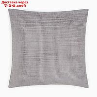 Чехол на подушку Этель Velvet 43х43см, цв.серый, 100% п/э