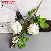 Цветы искусственные "Роза Солмус" d-7,5 см 64 см, белый