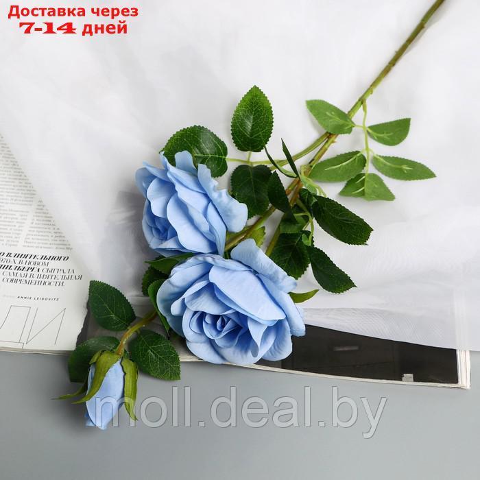 Цветы искусственные "Роза плетистая" d-10 см 67 см, голубой - фото 1 - id-p222992210