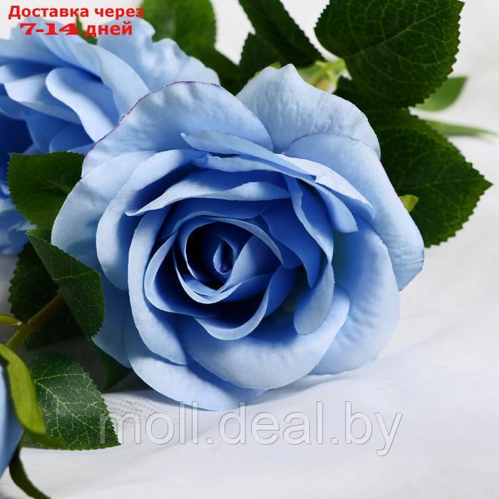 Цветы искусственные "Роза плетистая" d-10 см 67 см, голубой - фото 2 - id-p222992210