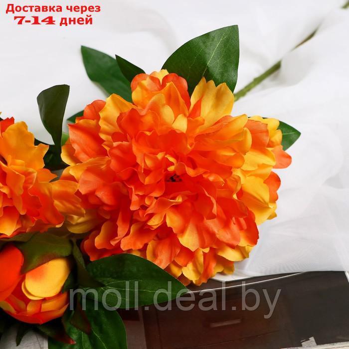 Цветы искусственные "Пион снежный пик" d-14 см 61 см, оранжевый - фото 2 - id-p222992214