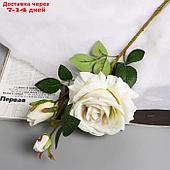 Цветы искусственные "Роза Вхите" 66 см, белый