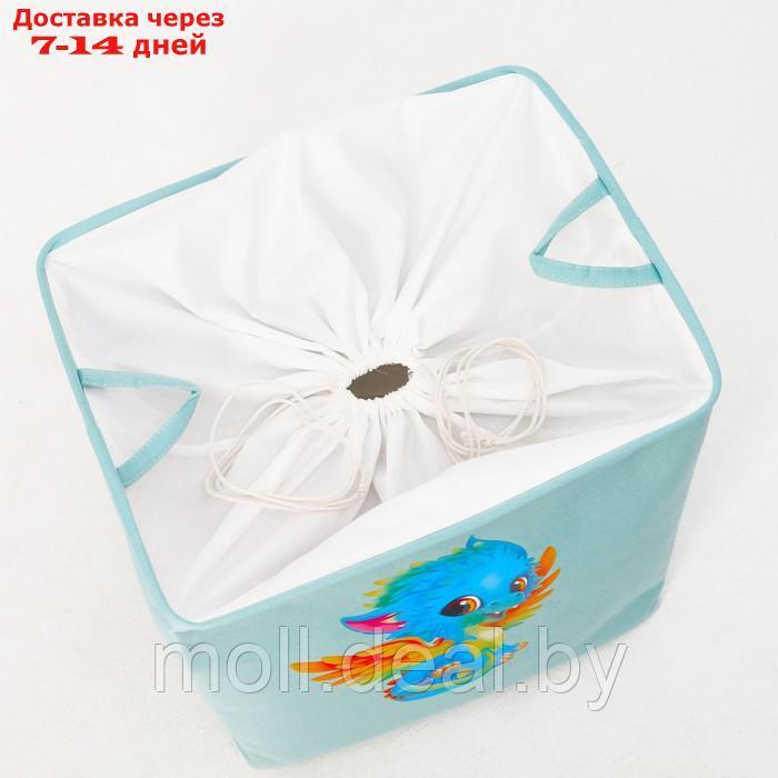 Корзинка для игрушек с затяжкой на веревке Голубого цвета 40х50х48 см - фото 3 - id-p222989598