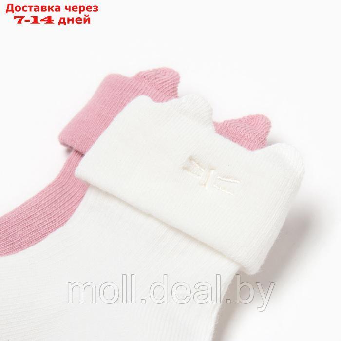 Набор носков Крошка Я Basic Line, 2 пары, 0-6 мес., молочный/розовый - фото 2 - id-p222991295