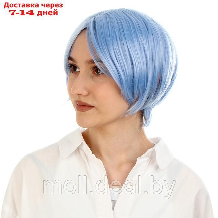 Карнавальный парик, голубой короткий