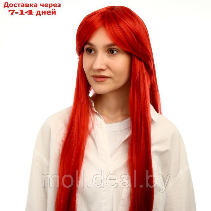 Карнавальный парик, цвет красный, длинный - фото 2 - id-p222992408