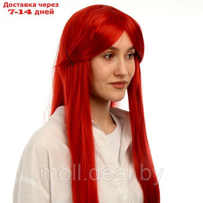 Карнавальный парик, цвет красный, длинный - фото 3 - id-p222992408