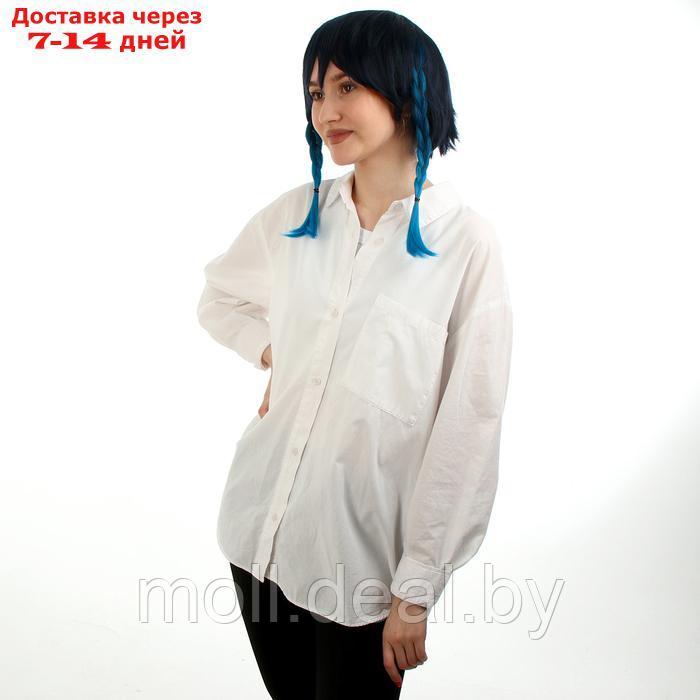Карнавальный парик, цвет голубой с косами - фото 2 - id-p222992414