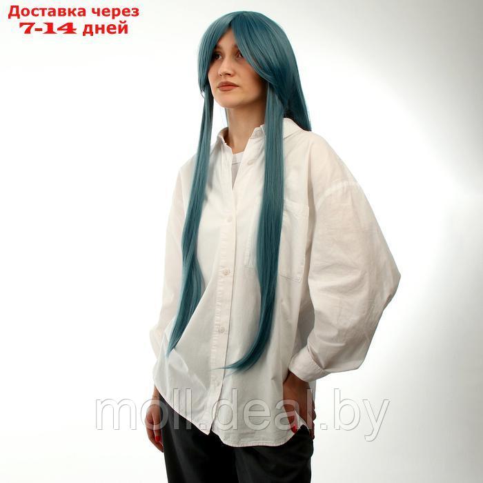 Карнавальный парик, цвет голубой, длинный - фото 1 - id-p222992416