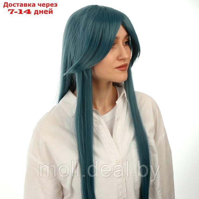 Карнавальный парик, цвет голубой, длинный - фото 3 - id-p222992416