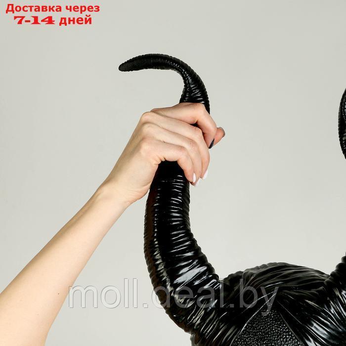 Карнавальный головной убор с изогнутыми рогами, цвет черный - фото 2 - id-p222992490