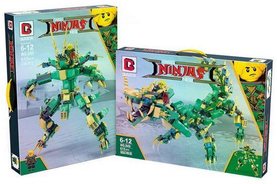 Конструктор  Ninja Зеленый дракон  аналог лего нинзяго 2в1 арт.949, фото 1