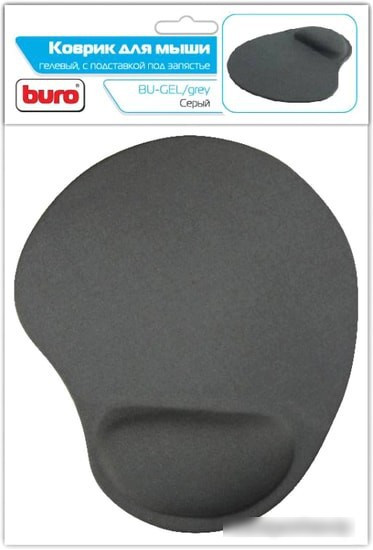 Коврик для мыши Buro BU-GEL (серый) - фото 1 - id-p223008937