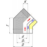 ОТВОД 45° ТРЕХКОНТУРНЫЙ КДМ с керамической изоляцией 25 мм, фото 3