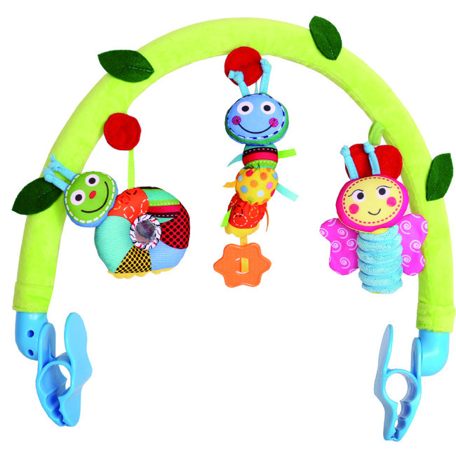Дуга на коляску Biba Toys Счастливые гусенички с игрушками 50х33 см BP143 - фото 1 - id-p223009718