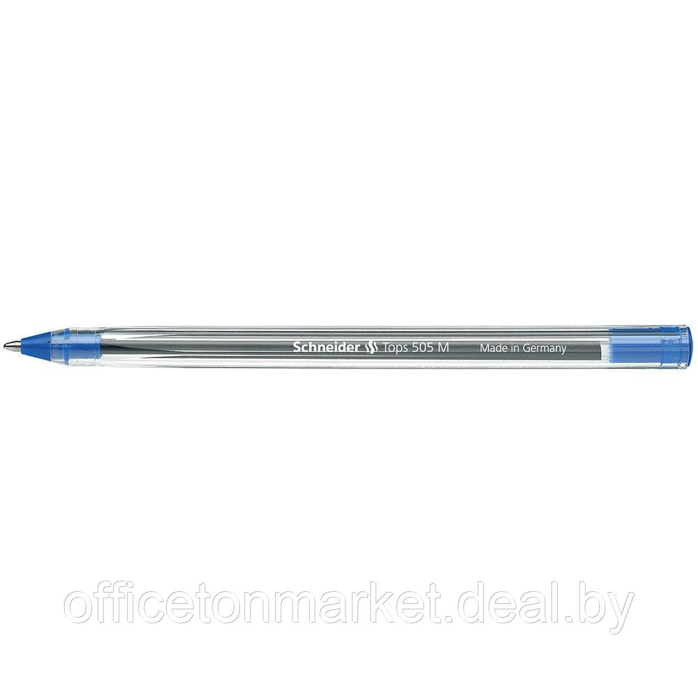 Ручка шариковая "Tops M", 0.5 мм, прозрачный, стерж. синий - фото 4 - id-p222974851