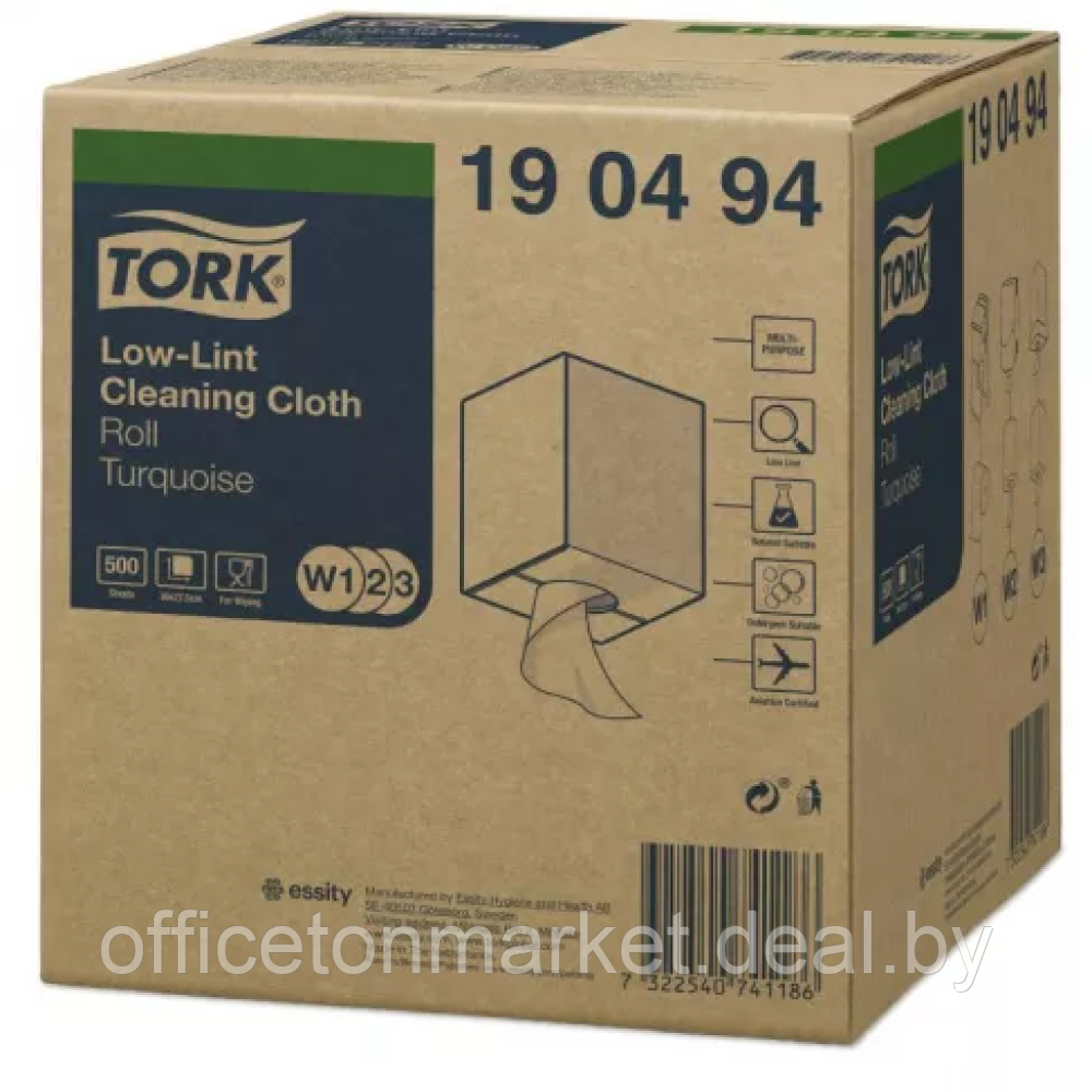 Материал нетканый "Tork Premium", безворсовый, W1/W2/W3, голубой (190494) - фото 4 - id-p208815571
