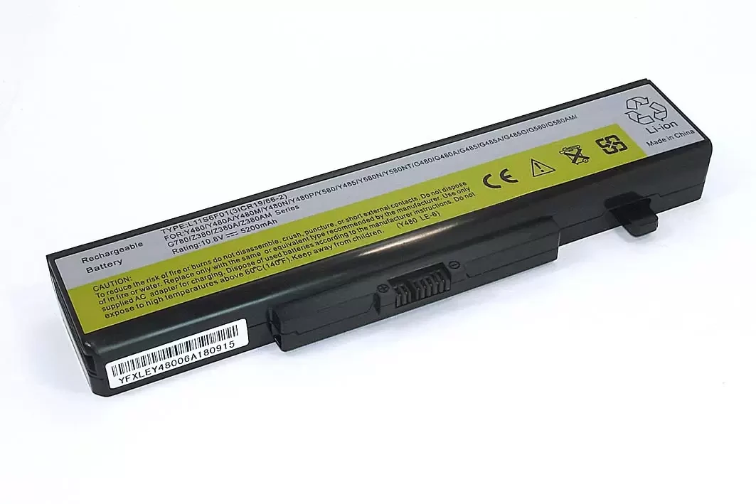Аккумулятор (батарея) для ноутбука Lenovo Ideapad Y480, V480 (L11S6F01) 5200мАч, 10.8В, черный (OEM) - фото 1 - id-p223010945