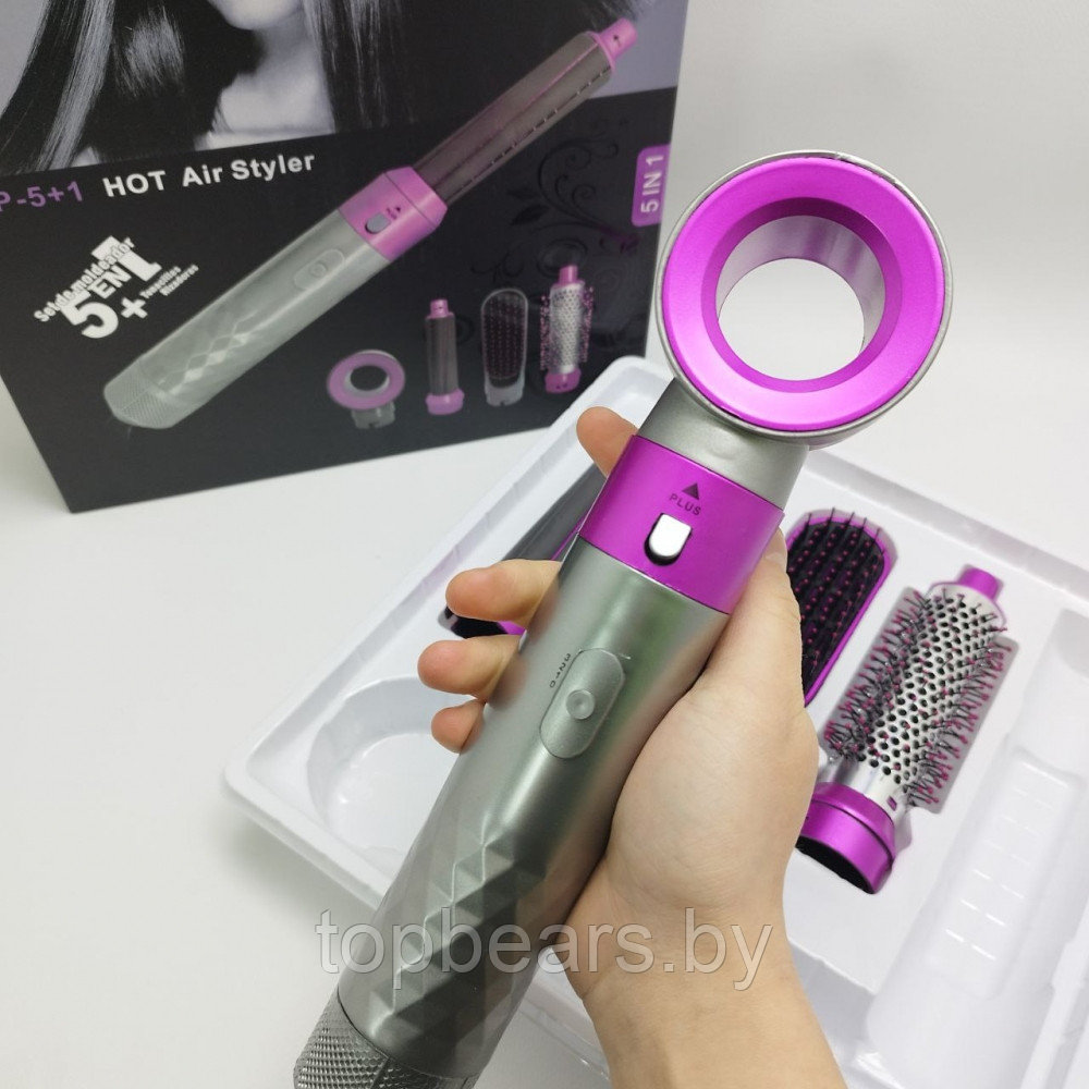 Стайлер для волос с пятью насадками Гранд 5в1 Hot Air Styler / Профессиональный фен - плойка / Набор 5в1 - фото 6 - id-p223012795