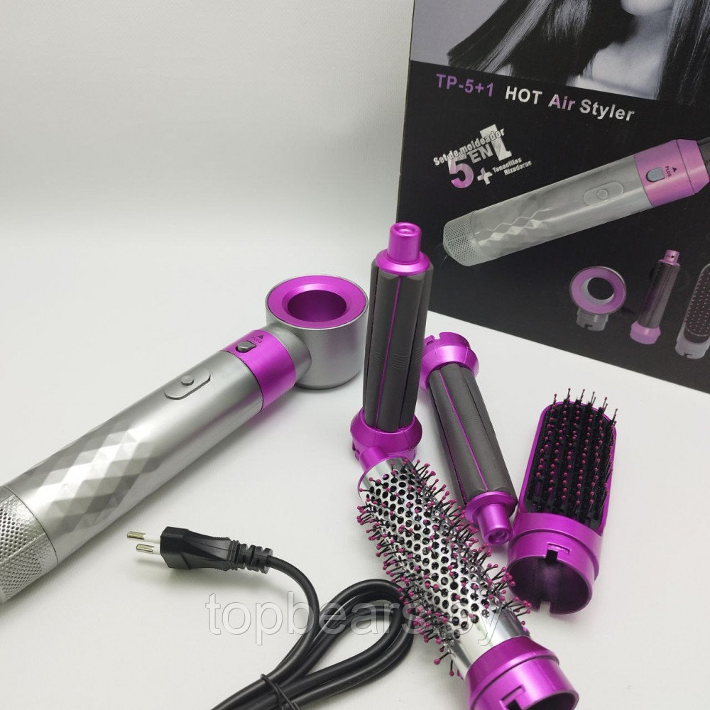 Стайлер для волос с пятью насадками Гранд 5в1 Hot Air Styler / Профессиональный фен - плойка / Набор 5в1 - фото 9 - id-p223012795