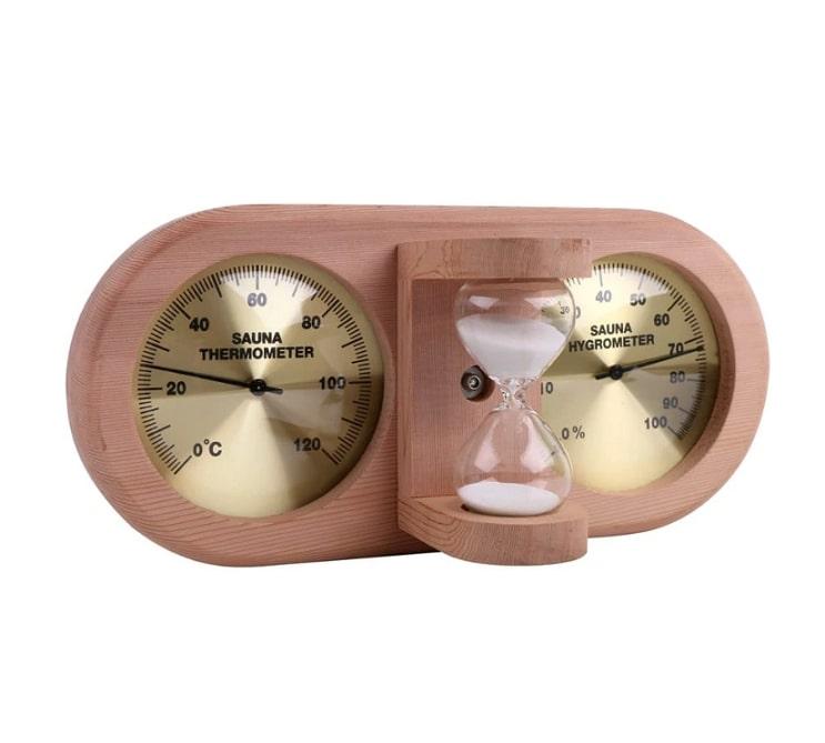 Термогигрометр с песочными часами канадский кедр - фото 1 - id-p223013862