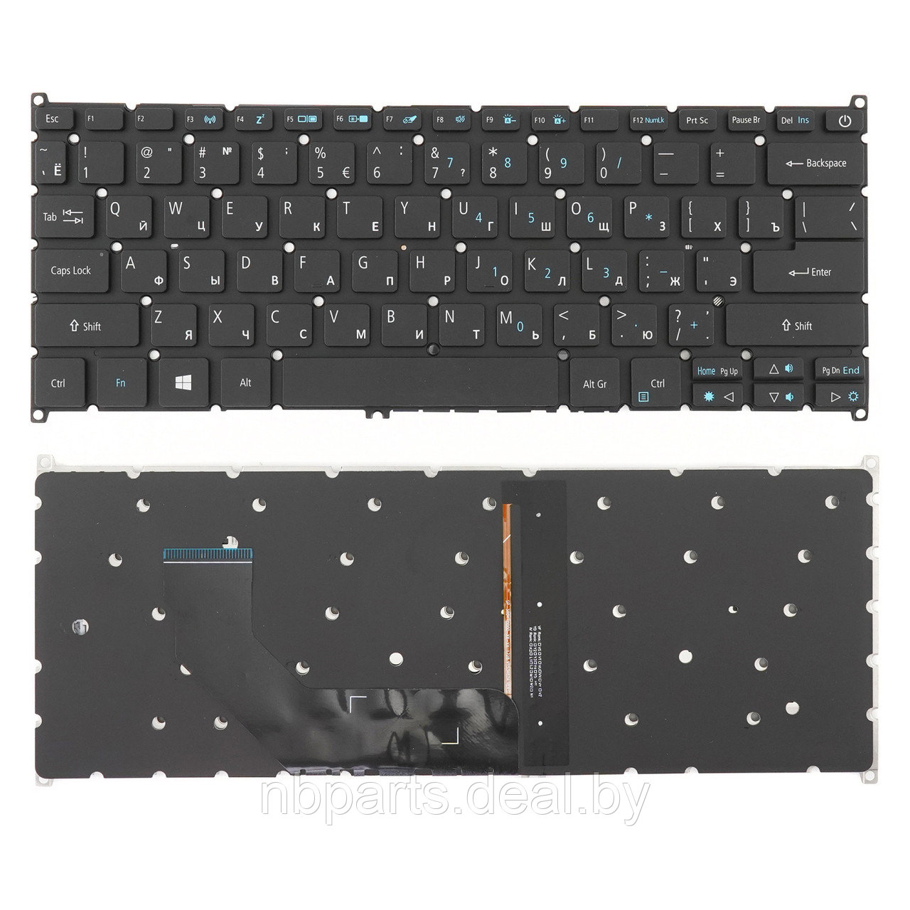 Клавиатура для ноутбука ACER Swift 3 SF314-41 SF314-51 чёрная, с подсветкой, Ver.1, RU - фото 1 - id-p209928542