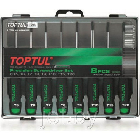 Набор отверток 8шт t5-t20 TOPTUL GAAW0801, фото 2
