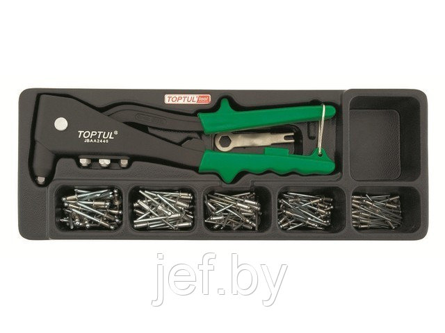 Набор-сет заклепочник + заклепки 3,2-4,8мм 136х364мм TOPTUL GAAT0101