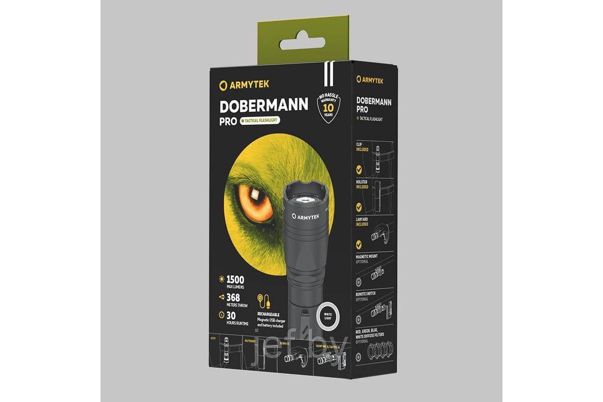 Фонарь Dobermann Pro Magnet USB Белый ARMYTEK F07501C - фото 4 - id-p203815227