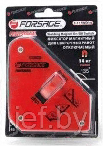 Фиксатор магнитный для сварочных работ с кнопкой "ВКЛ/ВЫКЛ" (25кг, 135гр., 90гр., 45гр.), в блистере FORSAGE, фото 2