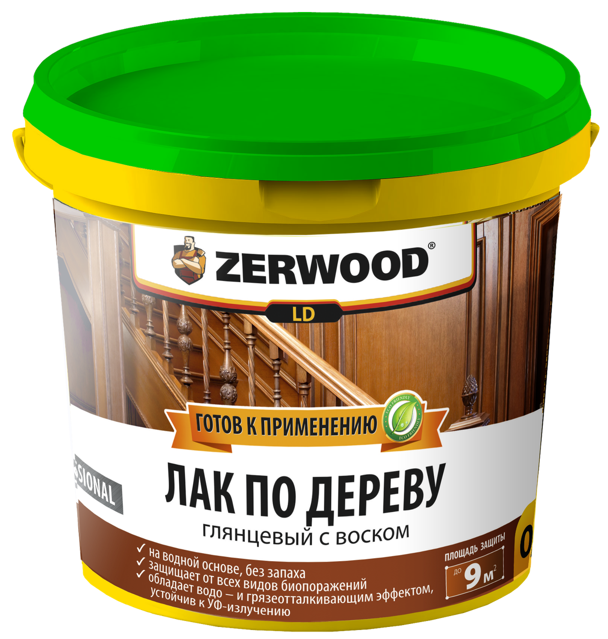 Лак по дереву глянцевый с воском Zerwood LD (0,9кг)