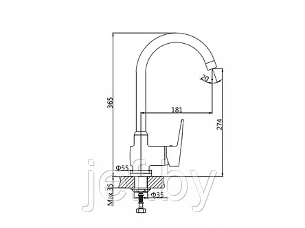 Смеситель для кухни (LT) D40 AVCID4-A557 AV ENGINEERING AVCID4-A557-610, фото 2