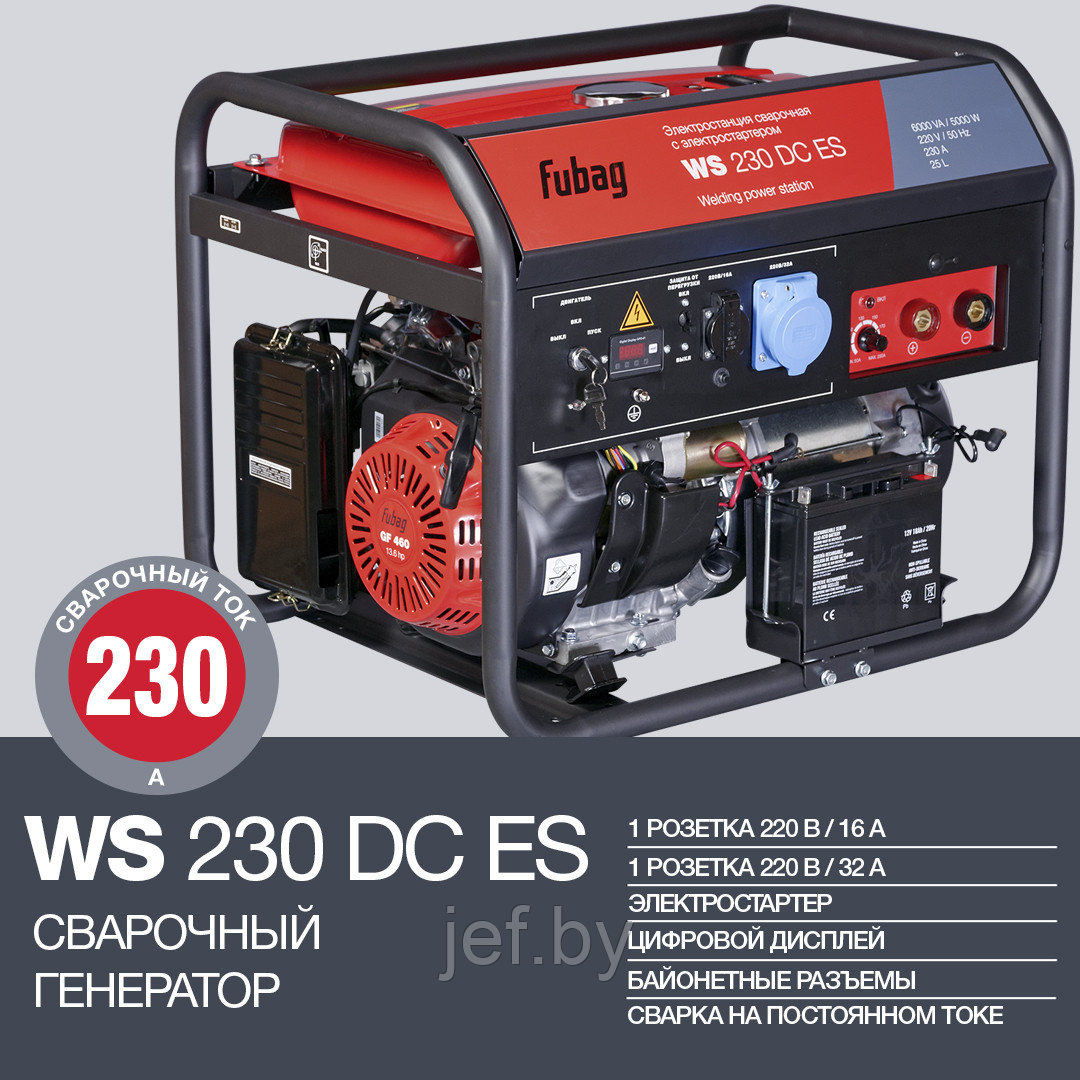 Сварочный генератор WS 230 DC ES с электростартером FUBAG 838237 - фото 4 - id-p193864964